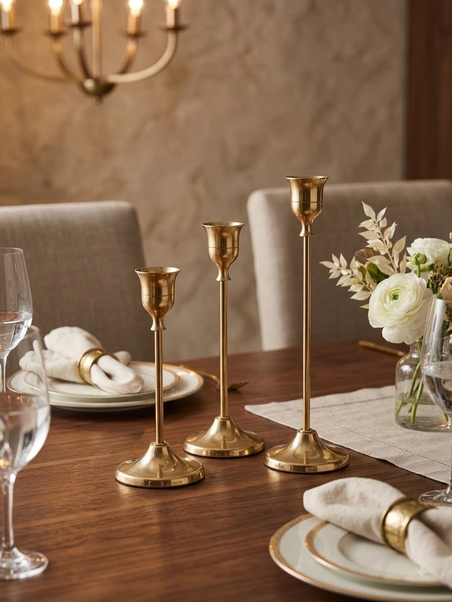 3-Piece Metal Candle Holders