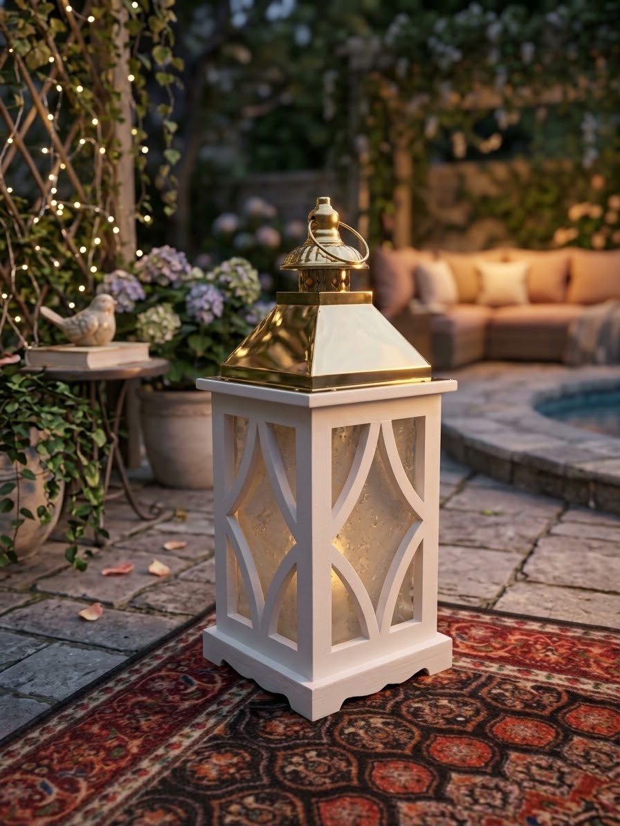 White Wooden Lantern