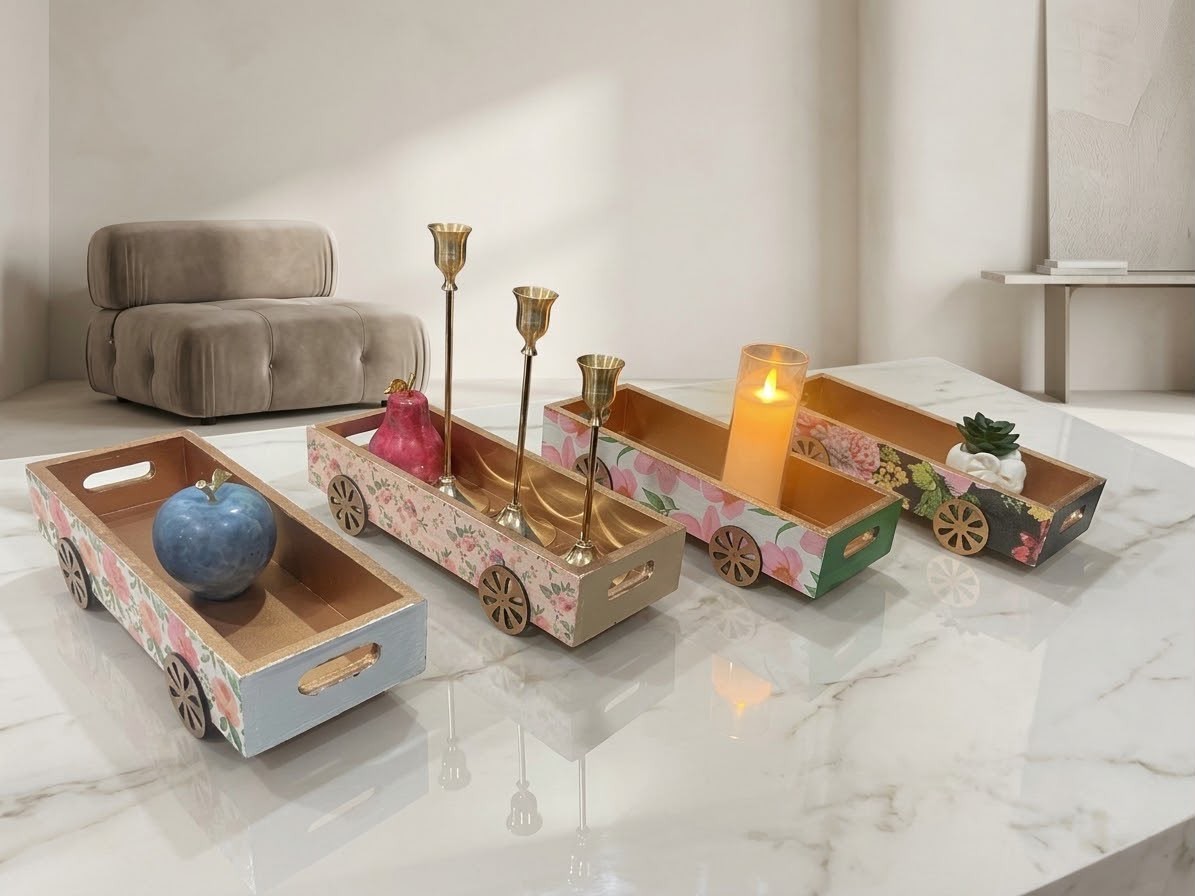 Wooden Trolley Tray